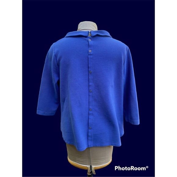 Talbots Funnel Neck Button Back 3/4 Length Sleeves Periwinkle Blue Size 2X - Picture 4 of 10